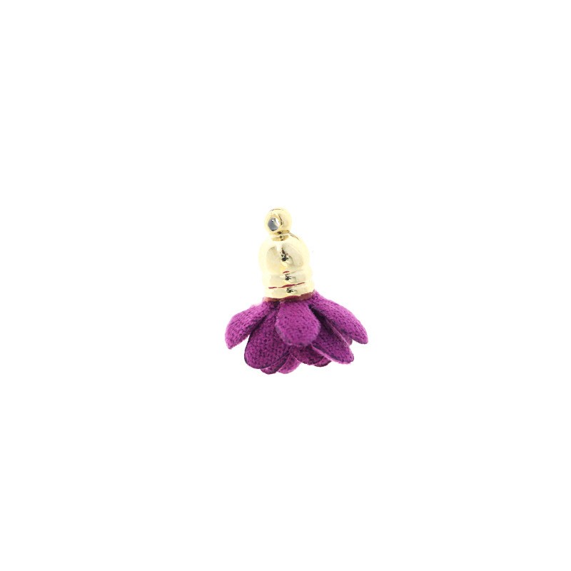 Finged flowers suede purple 18mm 1pc TAZK05
