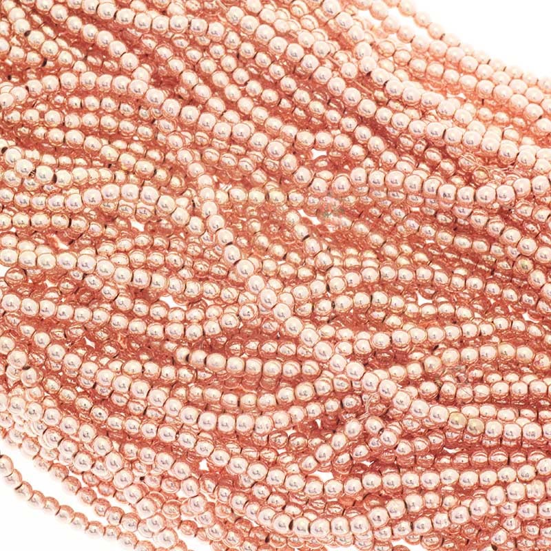 Hematyt koraliki kulki 2mm różowe złoto 190szt/ sznur KAHEKU02PG