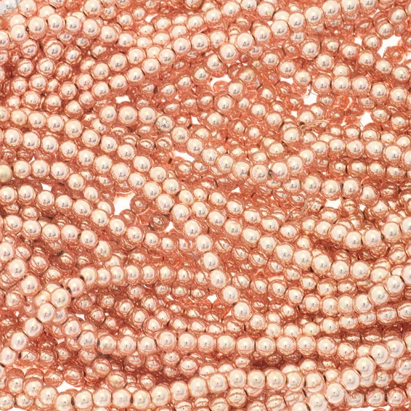Hematite beads smooth balls 3mm rose gold 1 rope / 125 pcs KAHEKU03PG
