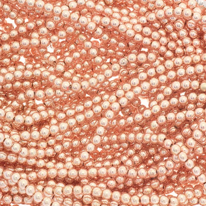 Hematyt koraliki kulki gładkie 3mm różowe złoto 1sznur / 125sztuk  KAHEKU03PG