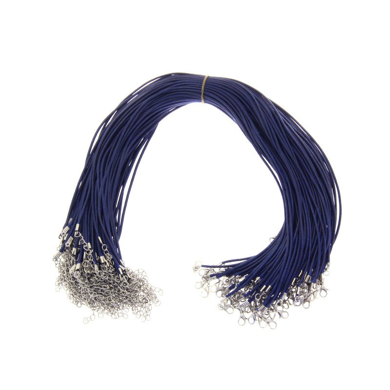 Base for the necklace, navy blue string 45cm 1.5mm 1pc BAZN25