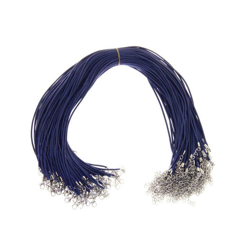 Base for the necklace, navy blue string 45cm 1.5mm 1pc BAZN25