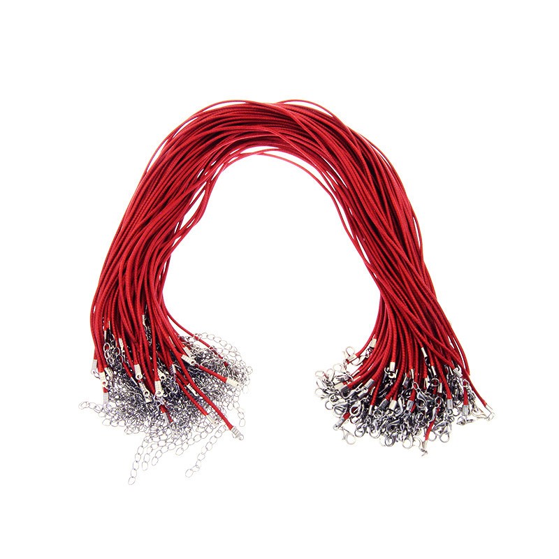 Base for the necklace, red waxed string 45cm 1.5mm 1pc BAZN27