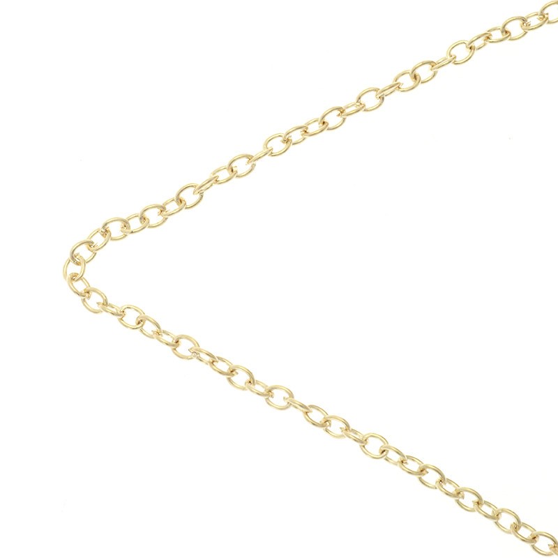 Chain by the meter / oval / gold 2.5x3.5mm 1m LL177KG