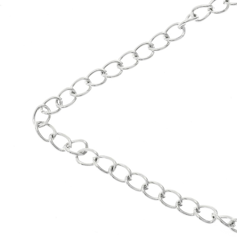 Chains by the meter / oval twist / platinum 7x5mm 1m LL178PL