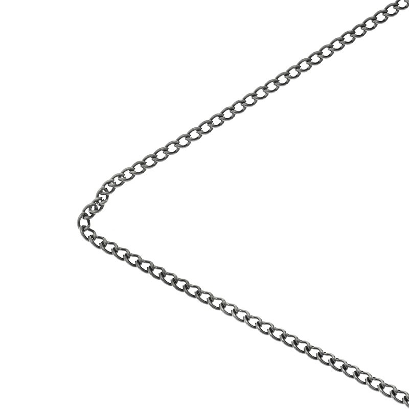 Łańcuszek do biżuterii owal twist antracyt 2x3.2x0.6mm 1m LL102AN