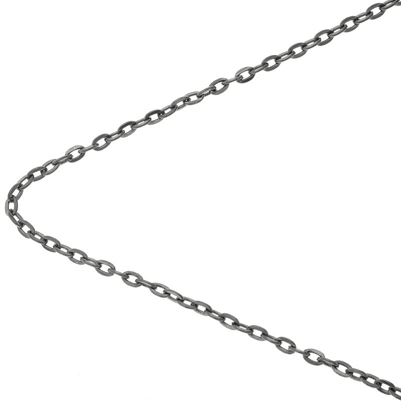 Chain by the meter / oval flat / anthracite 2.5x3.6mm 1m LL179AN