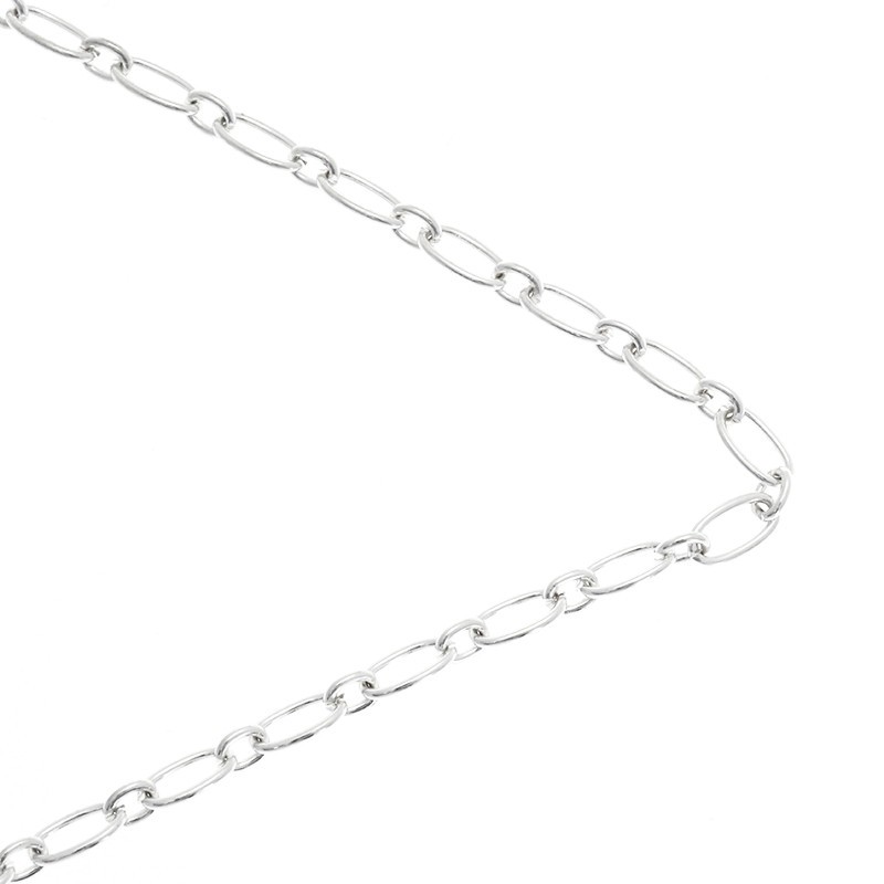 Jewelery chain combined silver 3x4 and 4x8mm 1m LL183SS