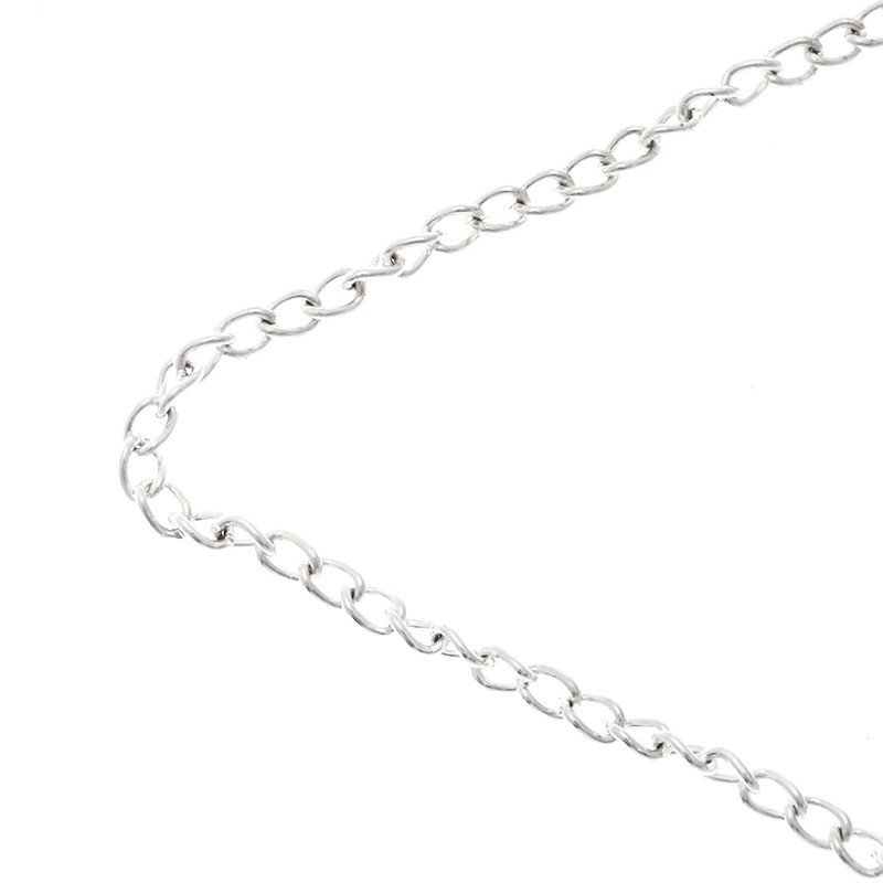 Oval twist chain / light silver 4x2.9x0.4mm 1m LL220SS