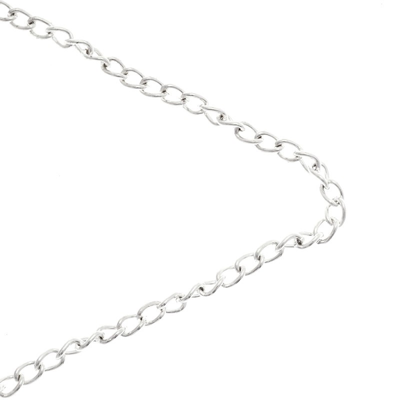 Oval twist chain light silver 5x3.6x0.9mm 1m LL185SS
