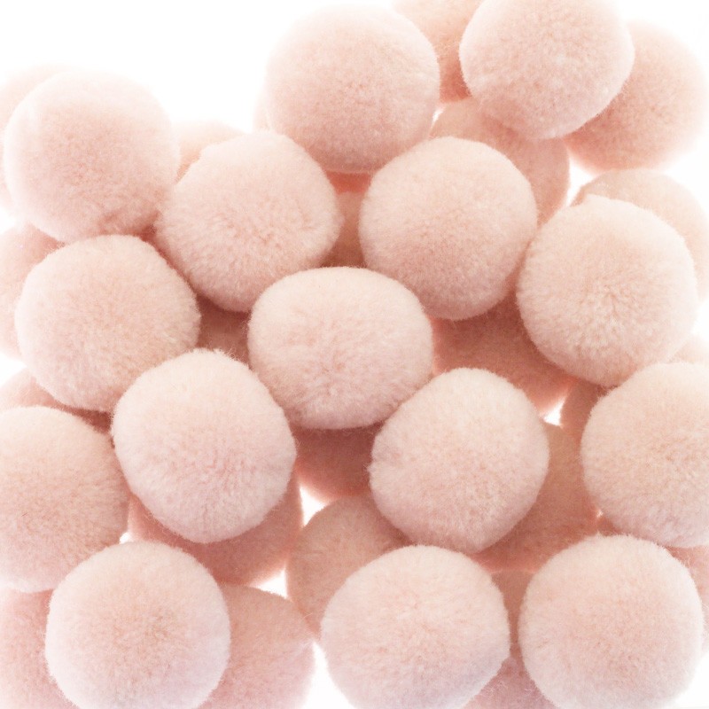 Pompons for jewelry 25mm pastel pink 2pcs FPO2529