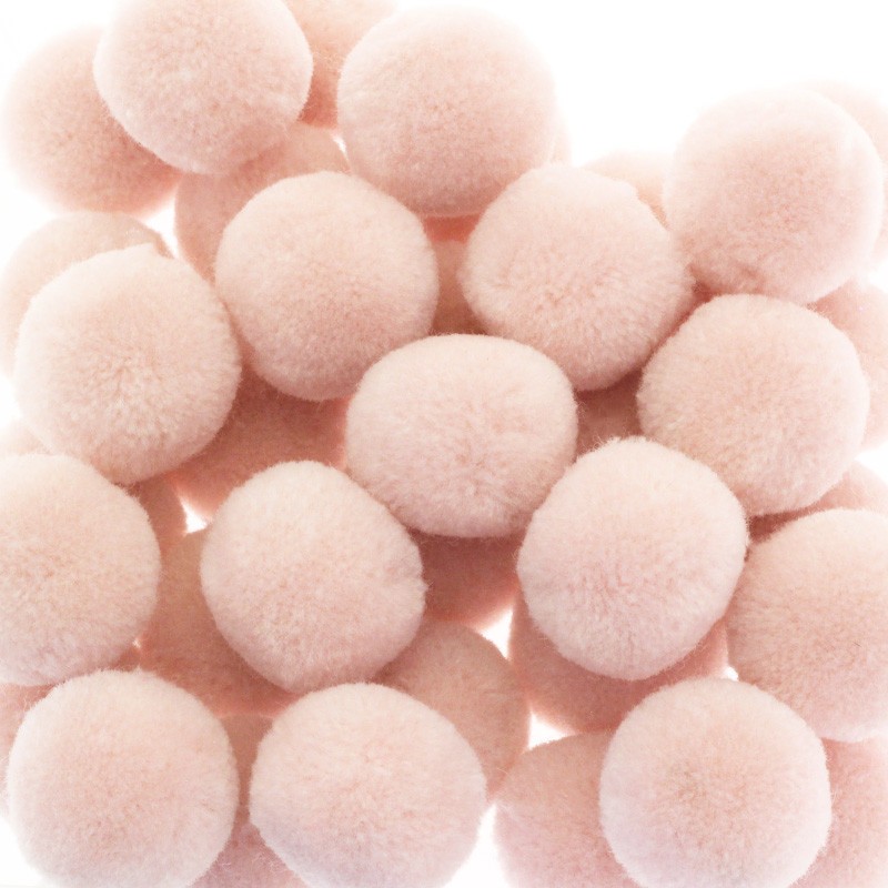 Pompons for jewelry 25mm pastel pink 2pcs FPO2529