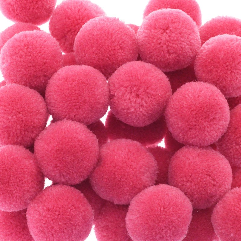Pompons for jewelry 25mm pink 2pcs FPO2531