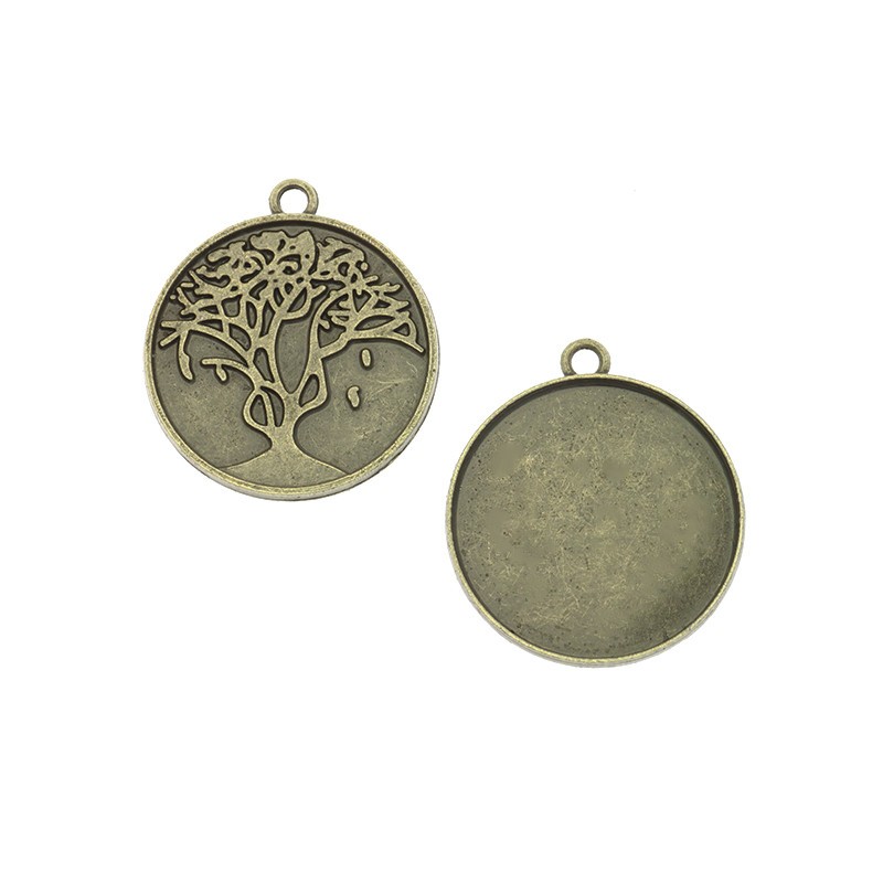 Cabochon bases / tree of life / 30mm antique bronze 36x31mm 1pc OKWI30AB14
