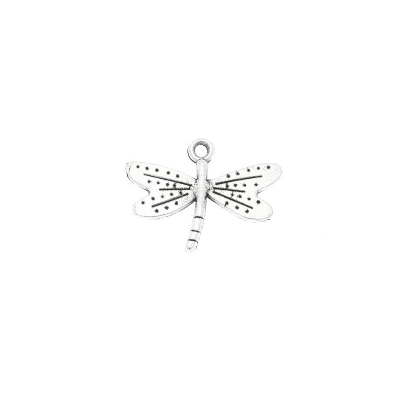 Dragonfly pendant, 4 pcs, antique silver 25x19mm AAT573