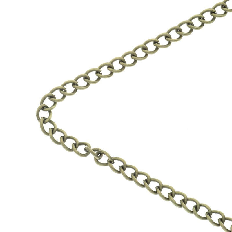 Oval twist antique bronze chain 5x6.4x1.1 1m LL188AB