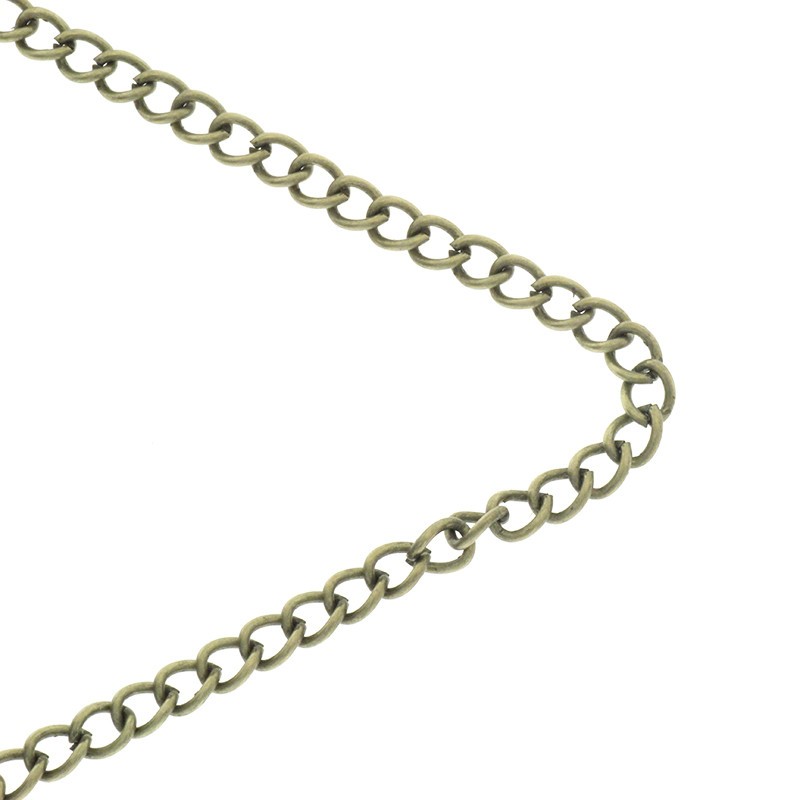 Oval twist antique bronze chain 5x6.4x1.1 1m LL188AB