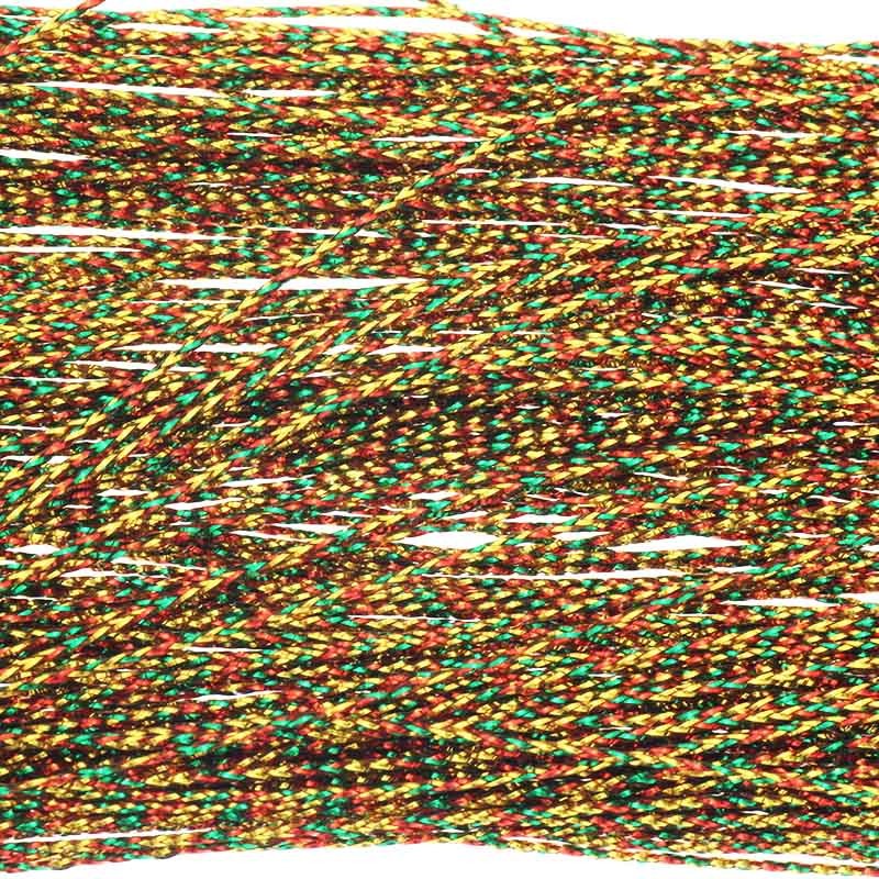 Twine metallic red- green- gold 0.8mm, coil 95m PWME08010