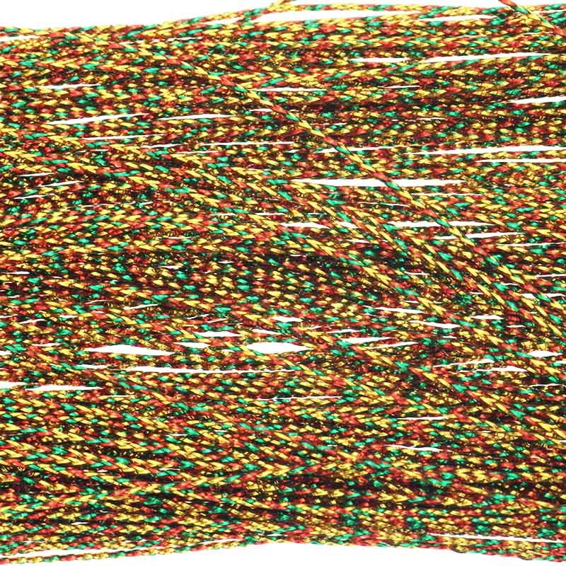 Twine metallic red- green- gold 0.8mm, coil 95m PWME08010