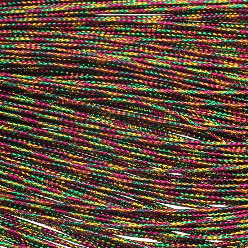 Metallized string, amaranth green gold 1.5mm, coil 95m PWME15014
