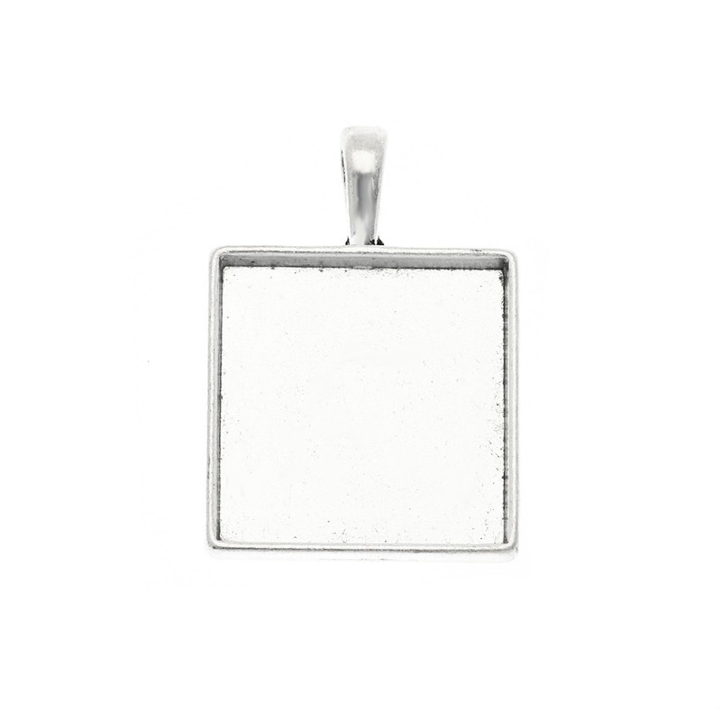 Square bases for cabochons 25mm antique silver 1pc OKWIKWAS4
