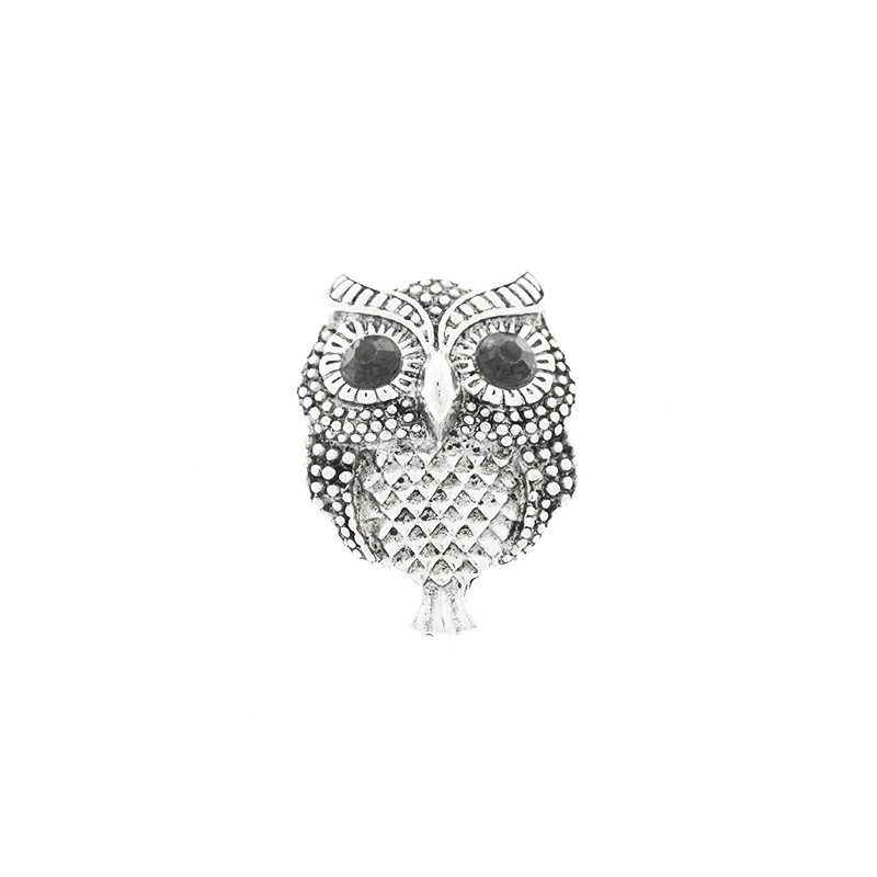 Owl for pasting 1 pc antique silver 20x26mm AAT492