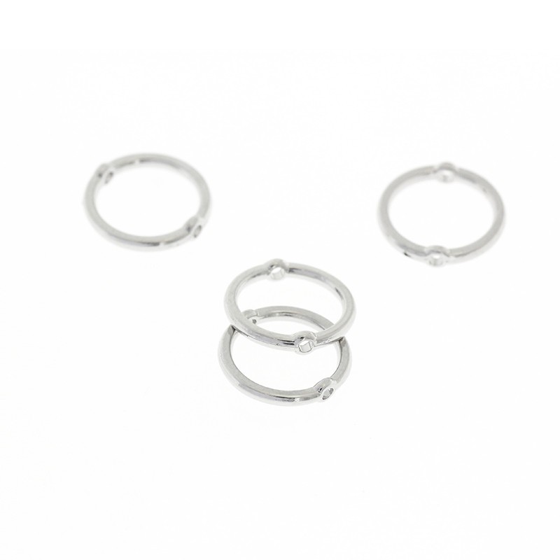 Spacers / frames for beads 13mm platinum 2pcs AAT482