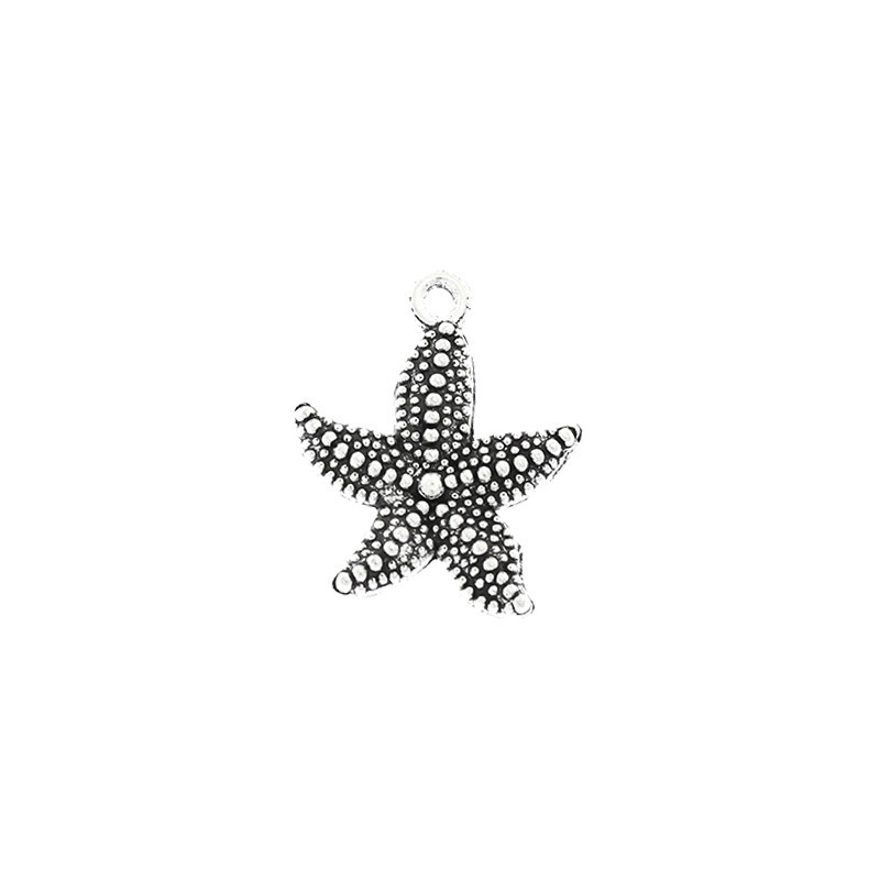 Sea starfish pendants, 2 pcs, antique silver 19x23mm AAT522