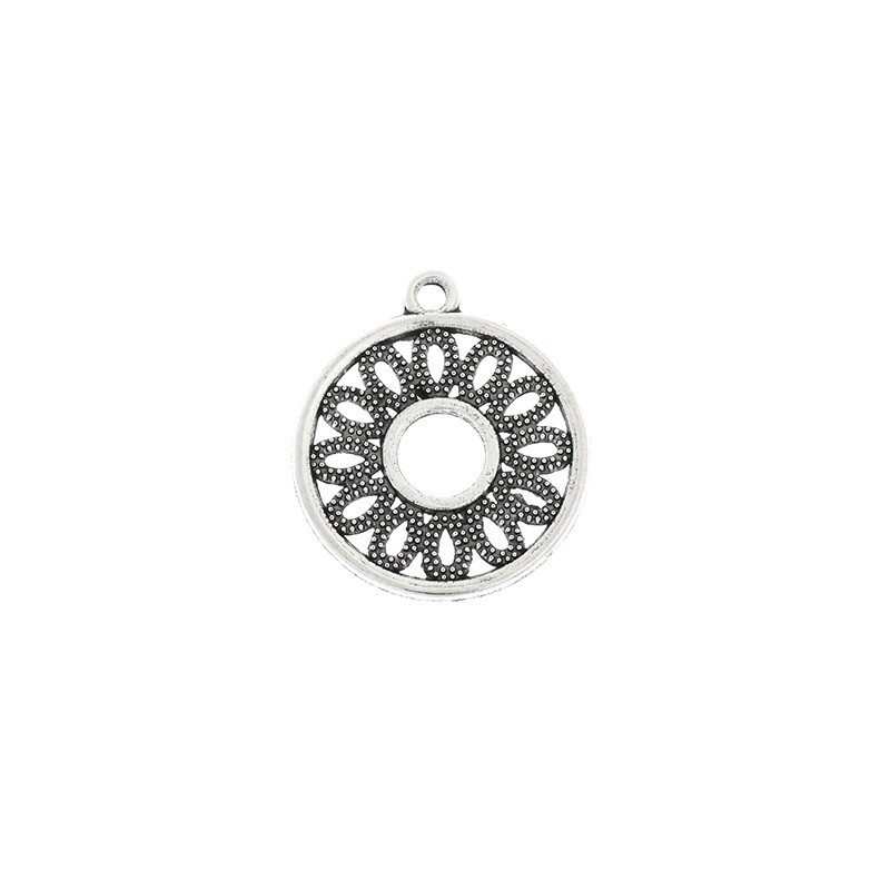 Silver rosette pendant, 2 pcs, 21x24mm AAT524