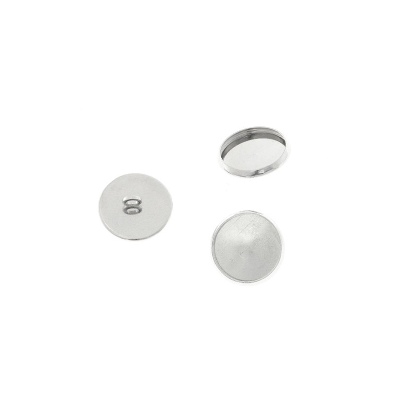 Buttons / Cabochon Bases 12mm platinum 2pcs OKGU12PL