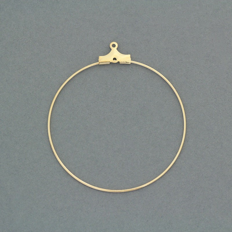 Earring bases detachable circle 40mm 2pcs gold BKKO40KG