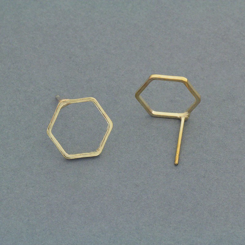 Geometric sticks / cube 12mm gold 4pcs BIGGE05KG