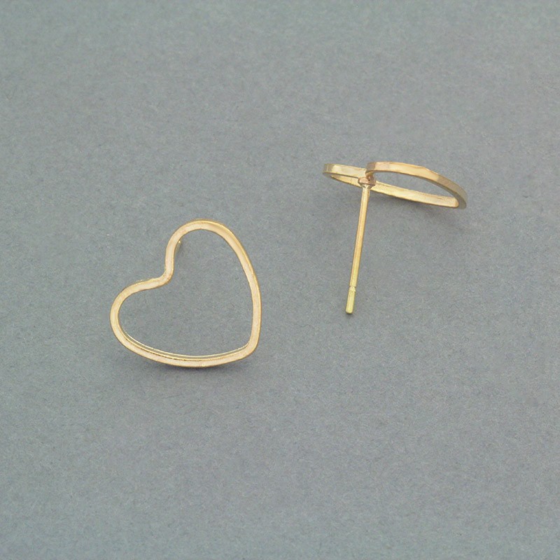 Geometric pins / heart 14mm gold 4pcs BIGGE04KG