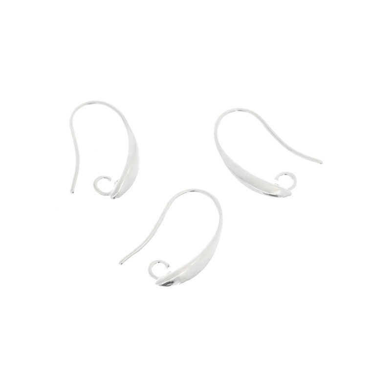 Earwires with a loop to hang silver 19x10mm 2pcs BIGLSS
