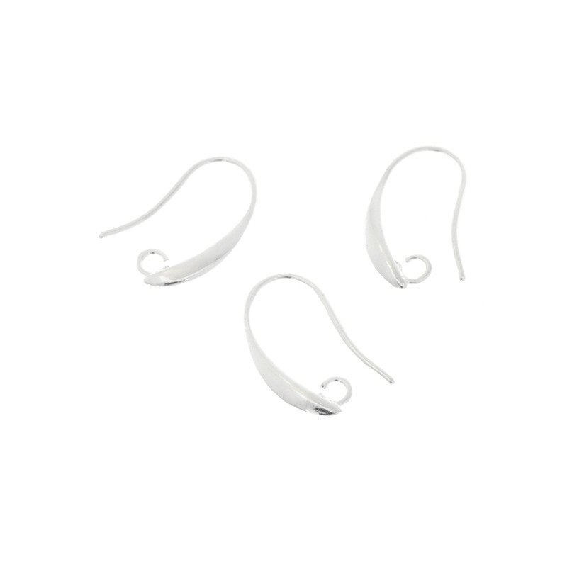 Earwires with a loop to hang silver 19x10mm 2pcs BIGLSS