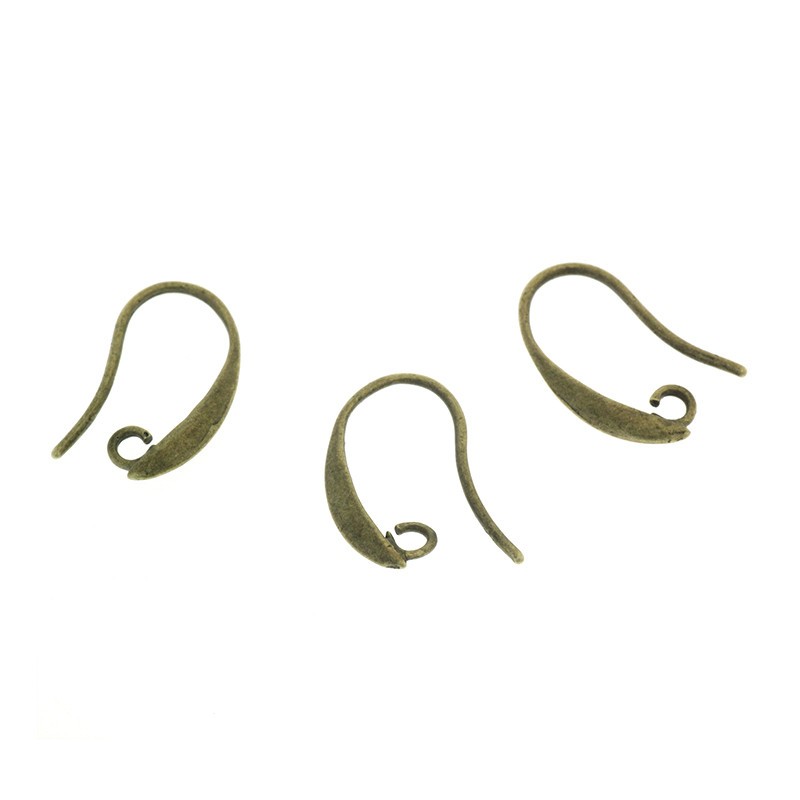 Earwires with a loop to hang antique bronze 19x10mm 2pcs BIGLAB