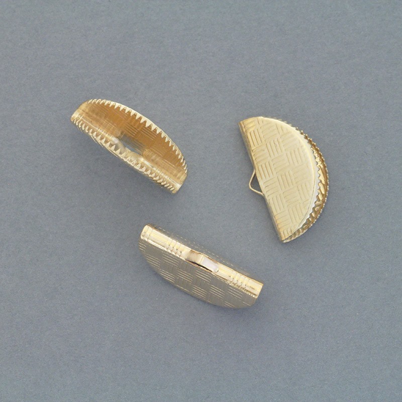 Half-round crocodile clips, 20mm gold, 6pcs LAPZKGRO1