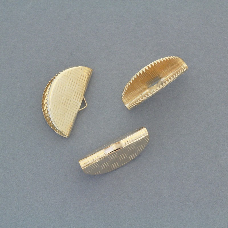 Half-round crocodile clips, 20mm gold, 6pcs LAPZKGRO1