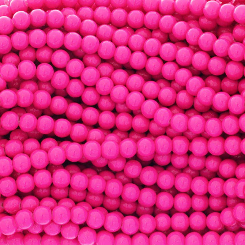 Beads 8mm / Milky 104 pieces intense pink SZTP0868