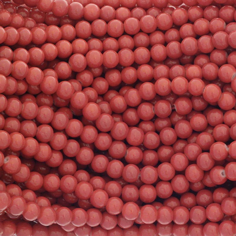 Beads 8mm / Milky 104 pieces dusty red SZTP0869