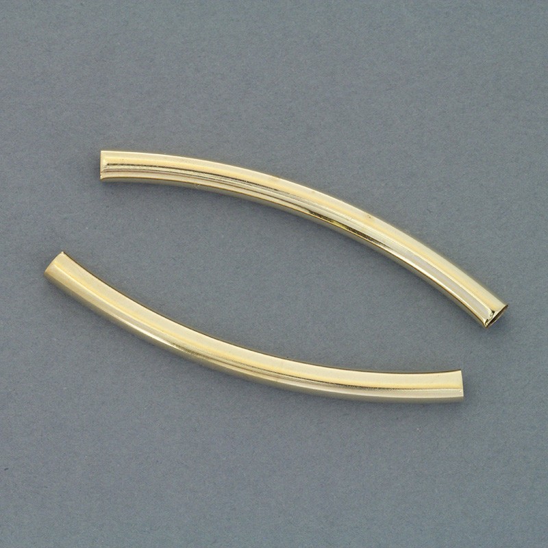 Curved tube spacers 5pcs 50x4mm golden AKARU17