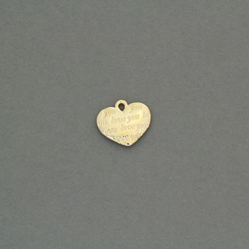 Gold-plated heart pendants 12x14mm 1pc AKG810