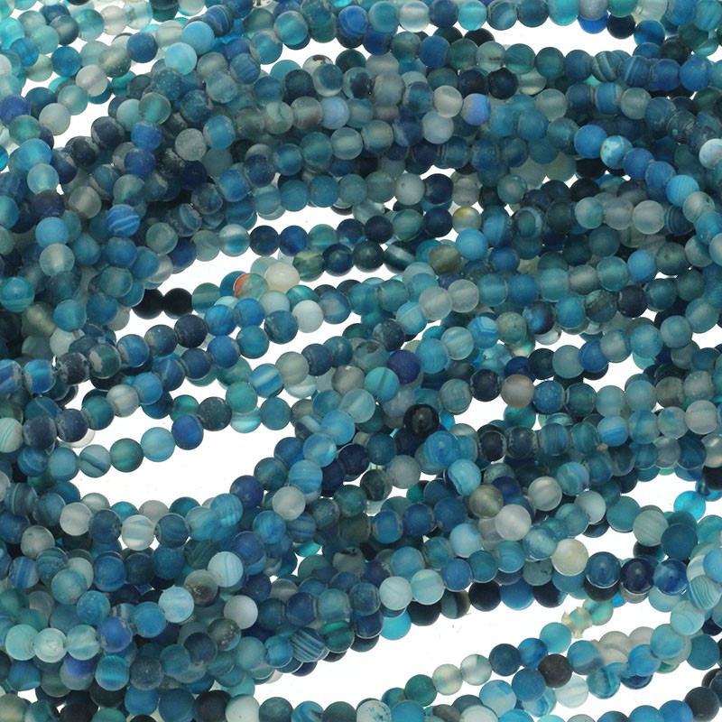 Agate beads matte turquoise balls 4mm 95pcs (cord) KAAGM0415
