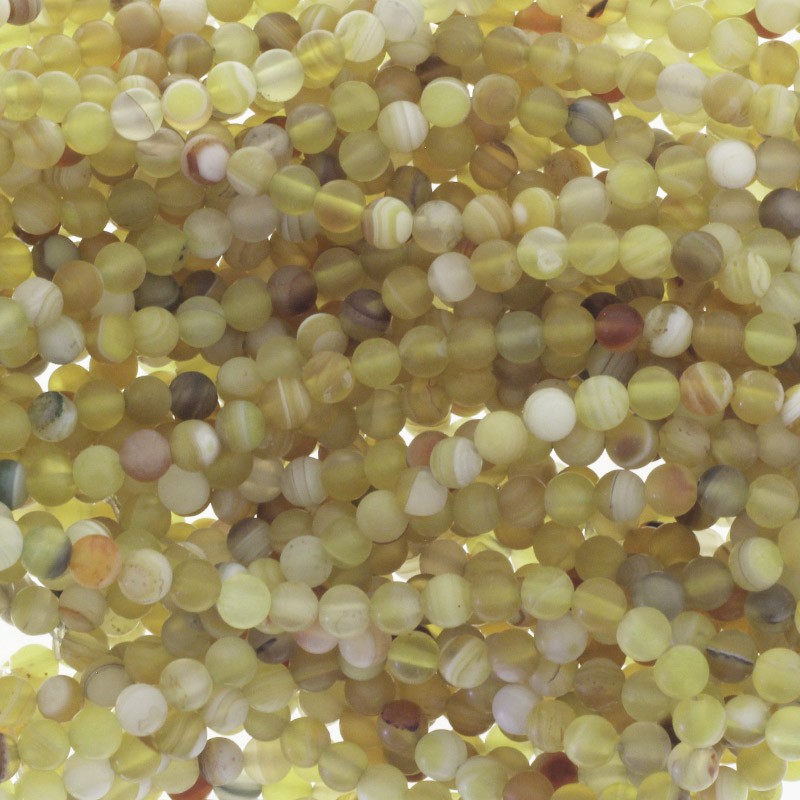 Matte agate beads lemon 6mm beads (cord) KAAGM0620