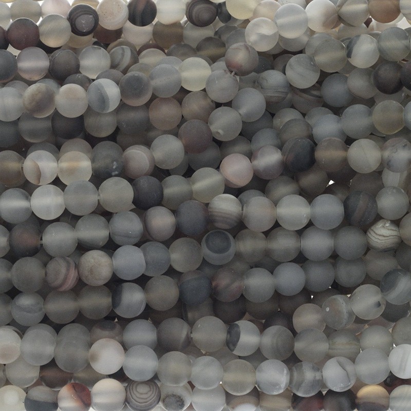Agate beads matte gray balls 8mm 46pcs (string) KAAGM0825