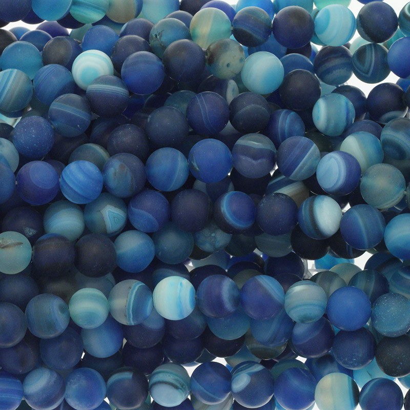 Blue agate / 10mm matt beads 36pcs (cord) KAAGM1020