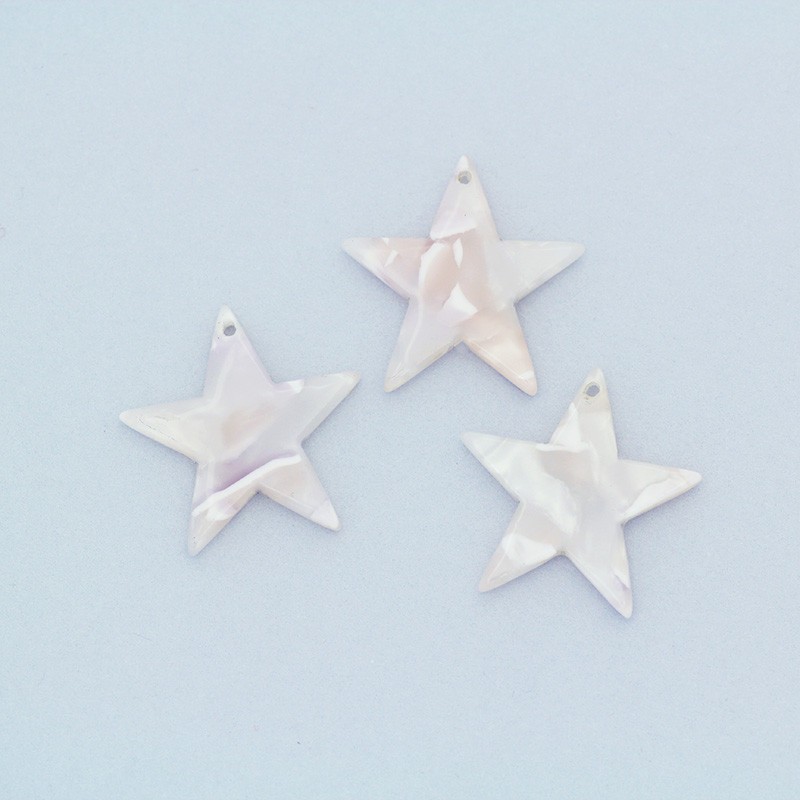 Star pendants / 20mm / Art Deco resin / nude / 1pc XZR8201