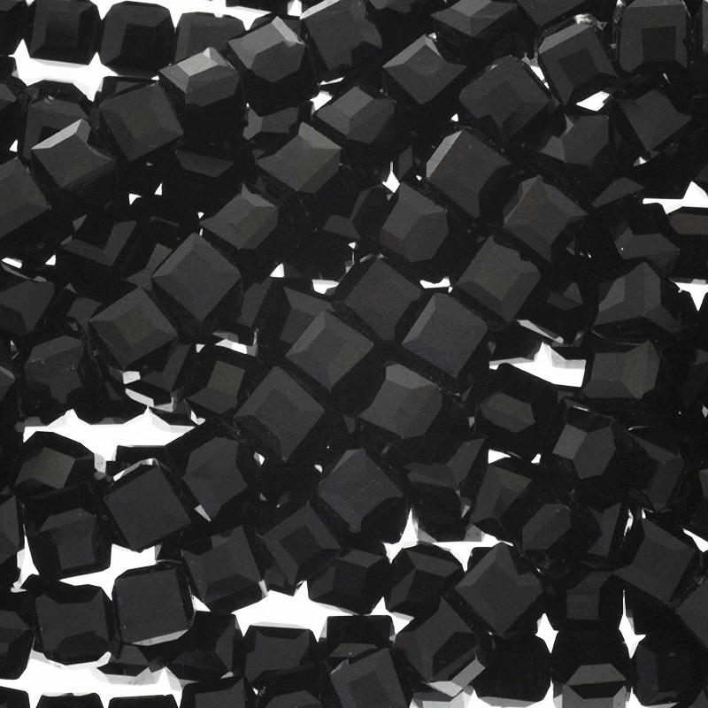 Crystals / cubes 8mm / black 10pcs SZSZKO0804