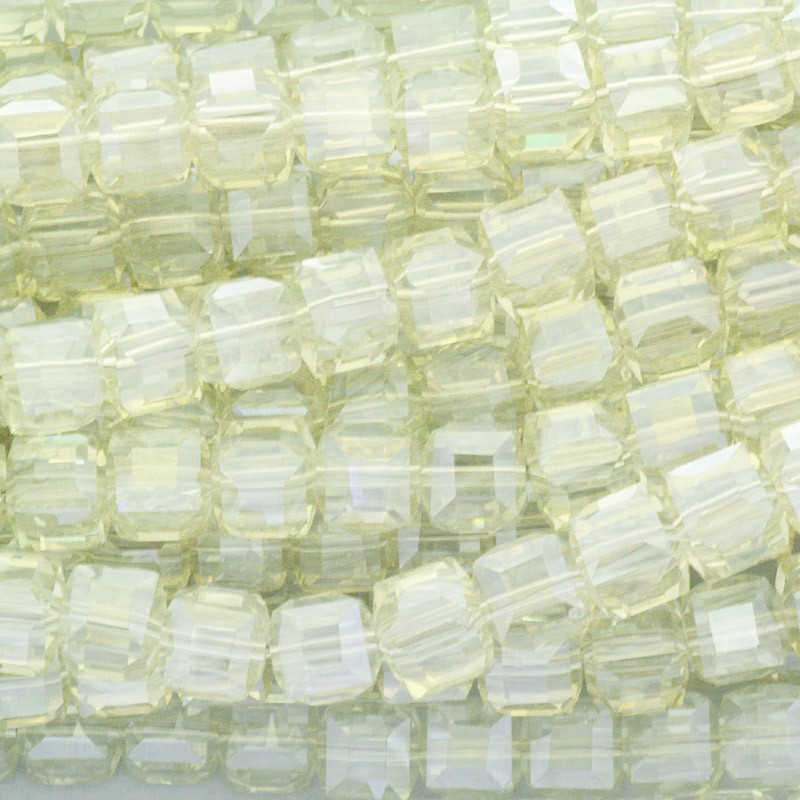 Crystals / cubes 9mm / citrine AB 4pcs SZSZKO0908