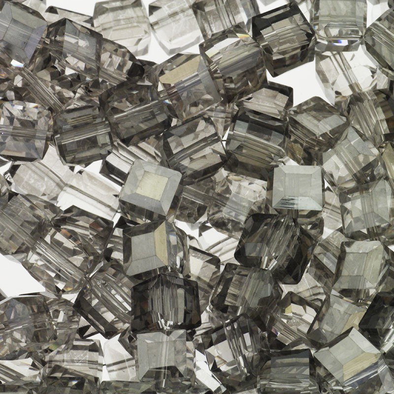 Crystals / cubes 10mm / smoky quartz 4pcs SZSZKO1004